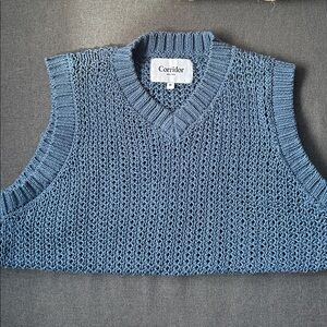 Corridor Blue Knit Sleeveless Sweater